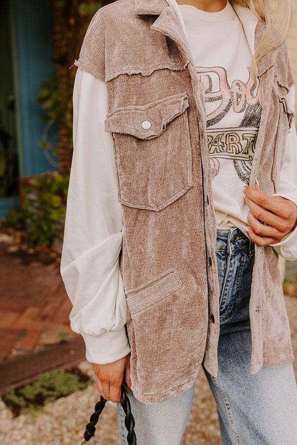 Impressions Trailside Talks Chenille Sweater In Taupe