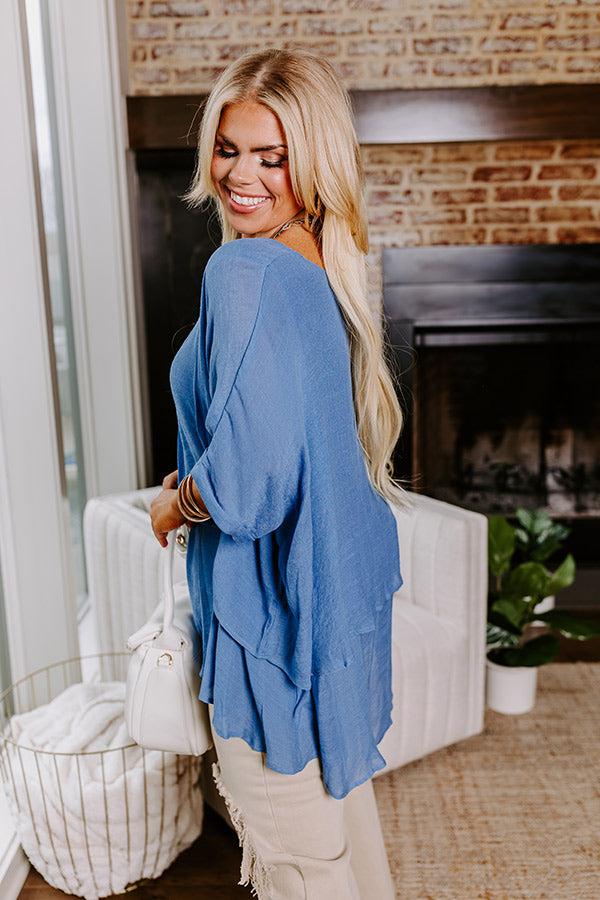 Impressions Tranquil Time Shift Top In Airy Blue Curves