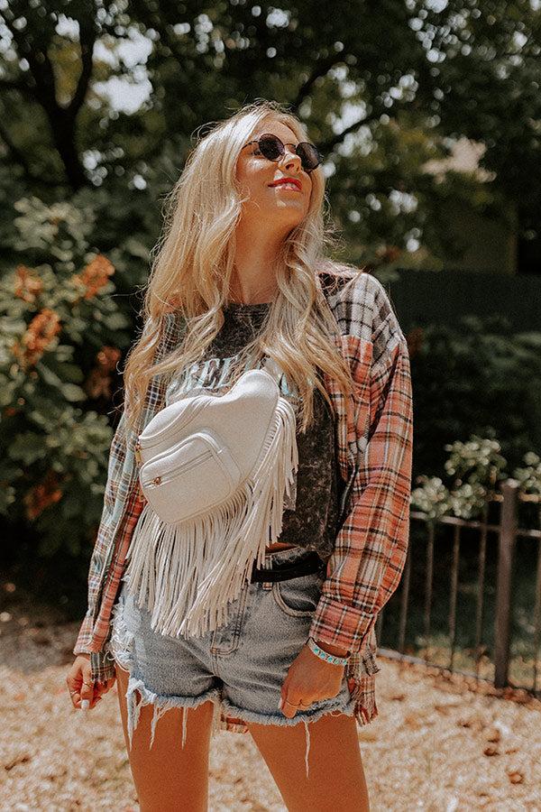 Impressions Trip Of My Life Fringe Fanny Pack In Ivory