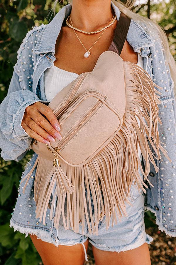 Impressions Trip Of My Life Fringe Fanny Pack In Natural