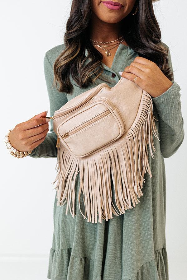 Impressions Trip Of My Life Fringe Fanny Pack In Natural