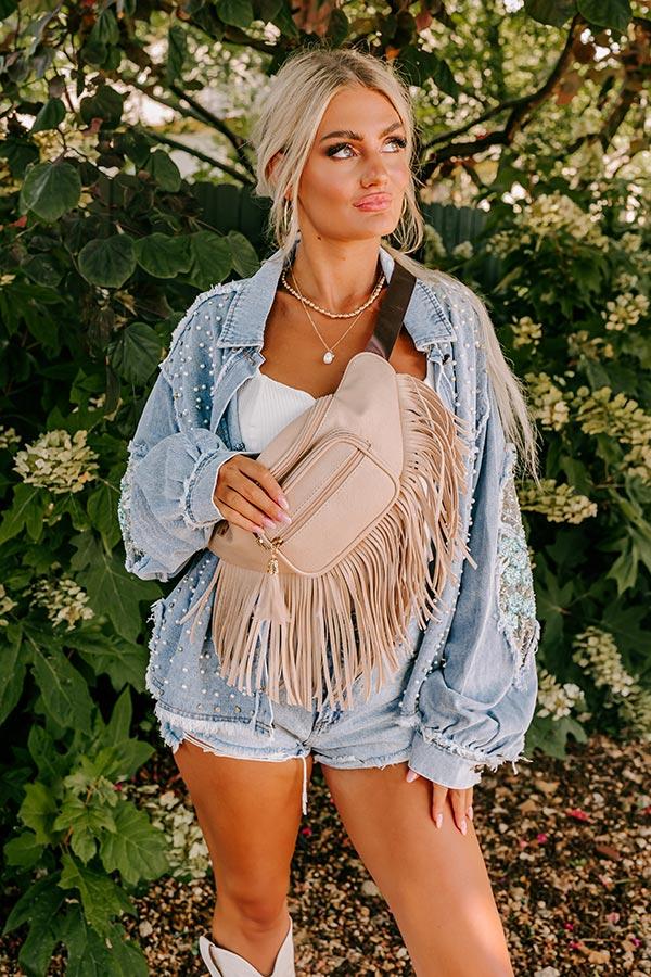 Impressions Trip Of My Life Fringe Fanny Pack In Natural