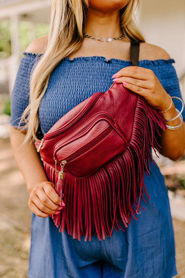 Impressions Trip Of My Life Fringe Fanny Pack In Red