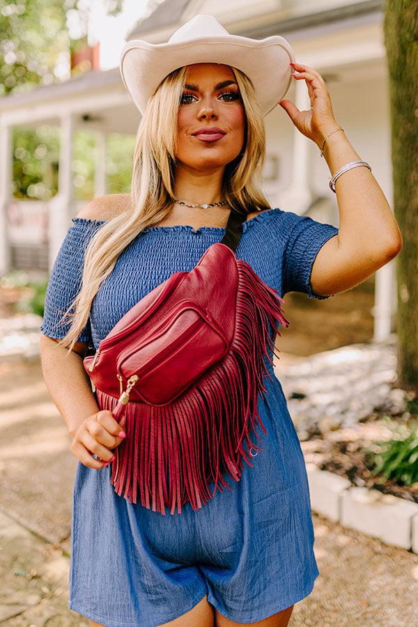 Impressions Trip Of My Life Fringe Fanny Pack In Red