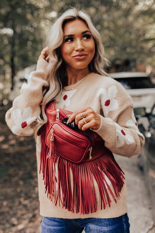 Impressions Trip Of My Life Fringe Fanny Pack In Red