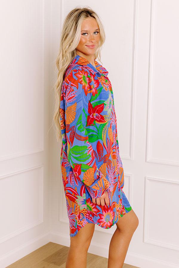 Impressions Tropic Allure Floral Button Down Mini Dress