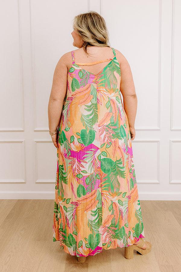 Impressions Tropical Cabana Chiffon Maxi Dress Curves