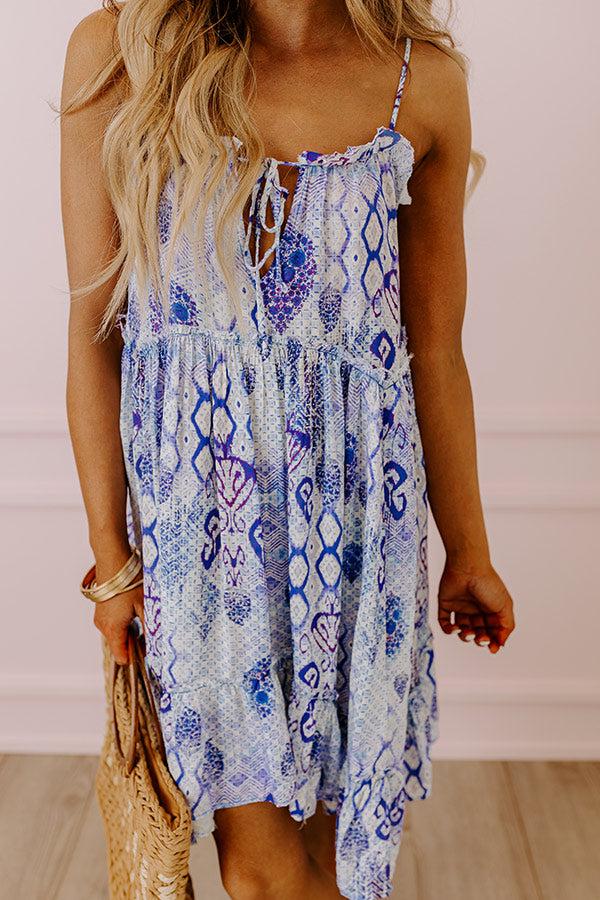 Impressions Tropicana Trendsetters Babydoll Mini Dress In Periwinkle