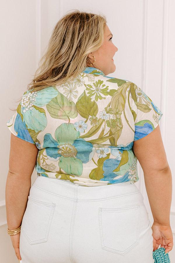 Impressions Tropicana Trendsetters Floral Button Up Curves