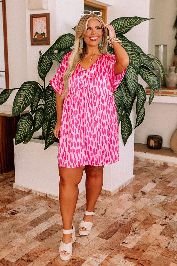 Impressions Try To Resist Babydoll Dress In Pink Curves