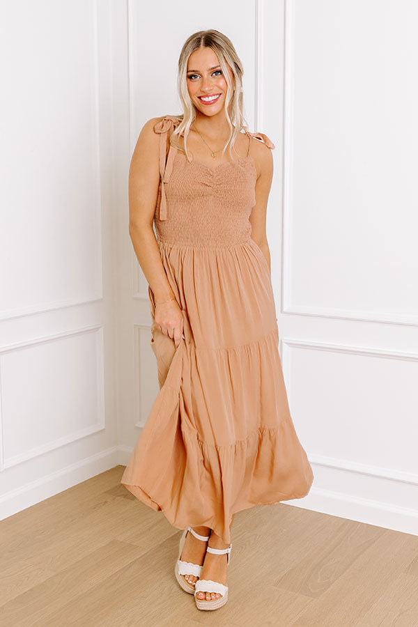 Impressions Tucson Stroll Smocked Midi in Iced Mocha