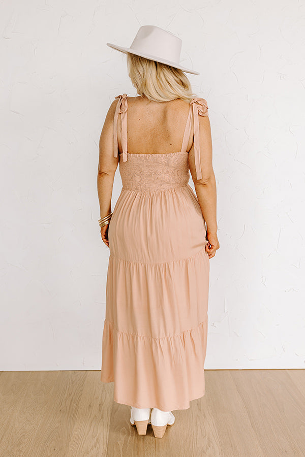 Impressions Tucson Stroll Smocked Midi In Iced Mocha Curves