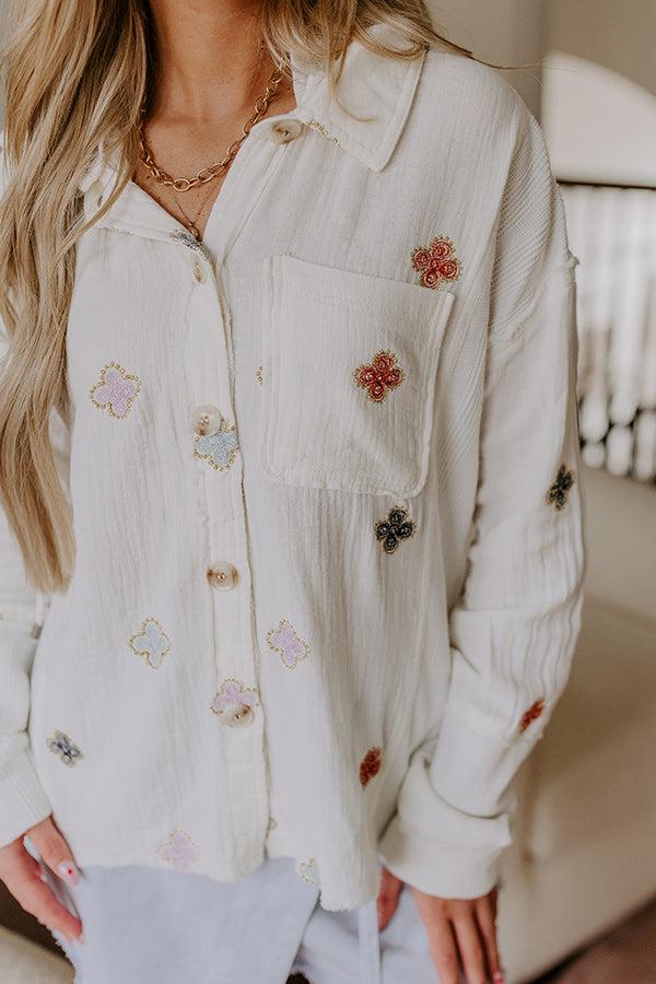 Impressions Tucson Sunsets Floral Embroidered Lightweight Jacket