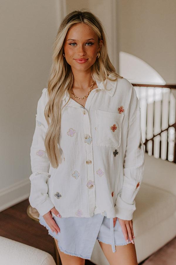 Impressions Tucson Sunsets Floral Embroidered Lightweight Jacket