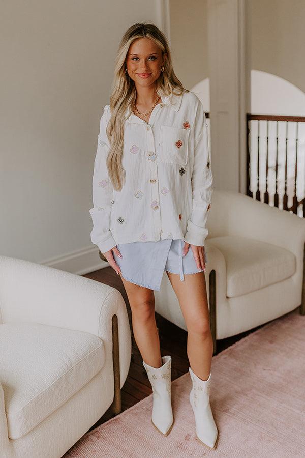 Impressions Tucson Sunsets Floral Embroidered Lightweight Jacket