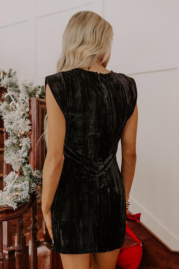 Impressions Twilight Dreams Velvet Mini Dress In Black