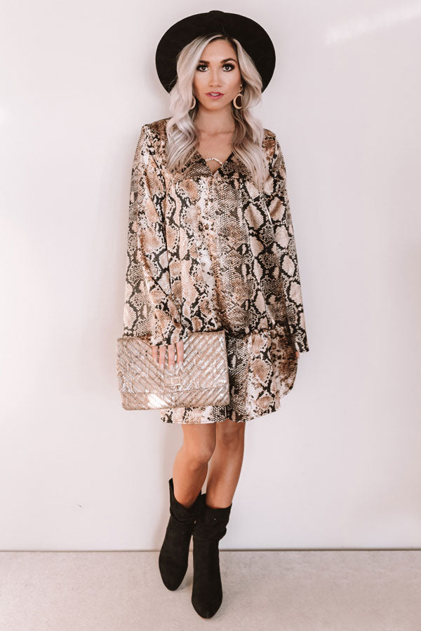Impressions Ultimate Evening Snake Print Shift Dress