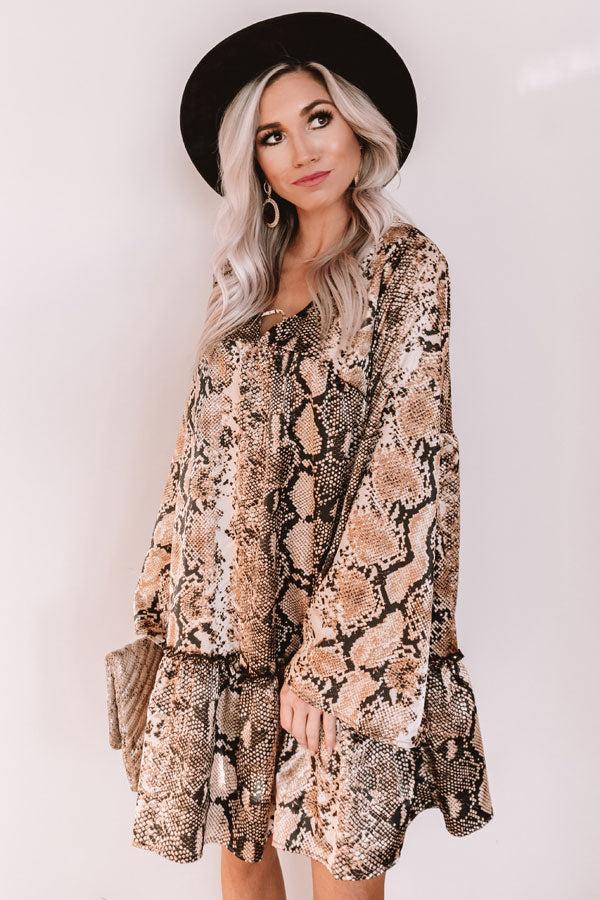 Impressions Ultimate Evening Snake Print Shift Dress