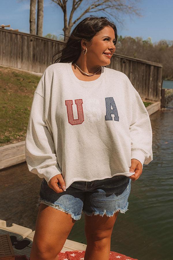 Impressions United And Chic Embroidered Sweatshirt Curves