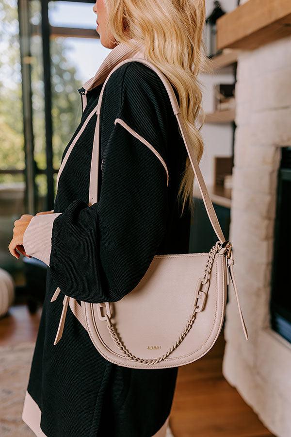Impressions Uptown Allure Faux Leather Crossbody In Oatmeal