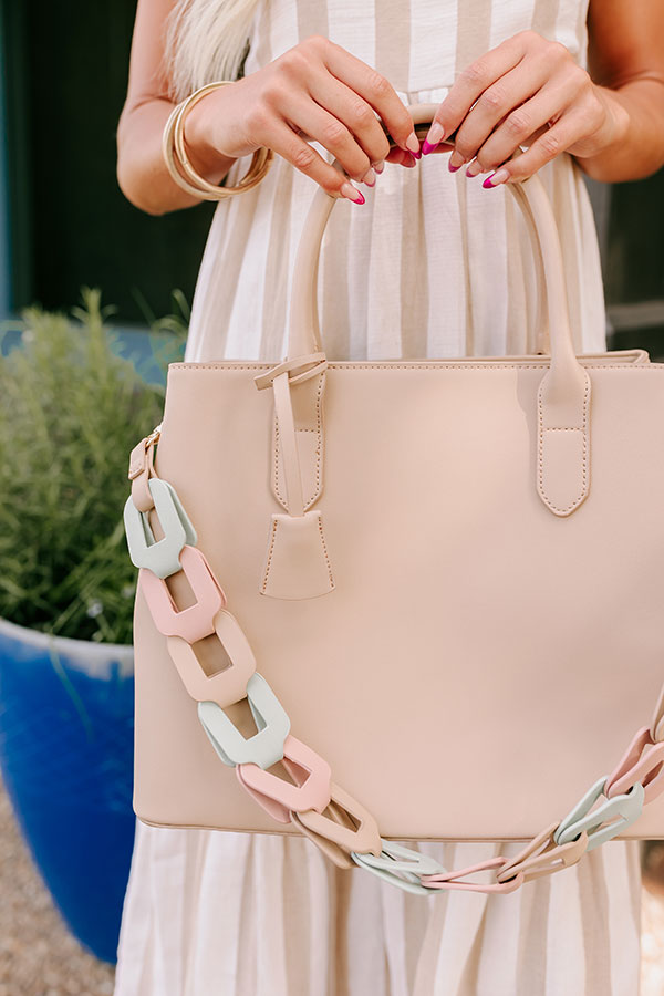 Impressions Uptown Cafe Faux Leather Tote In Iced Latte