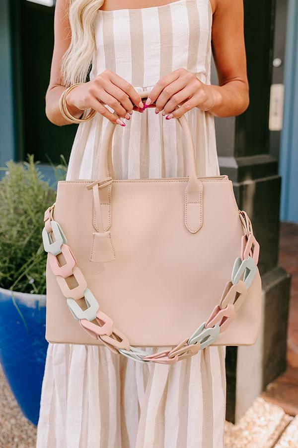 Impressions Uptown Cafe Faux Leather Tote In Iced Latte