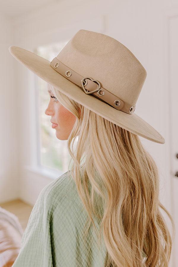 Impressions Uptown Charm Faux Suede Fedora in Beige