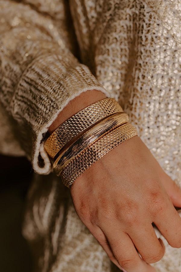 Impressions Uptown Chic Bangle Bracelet Set In Gold