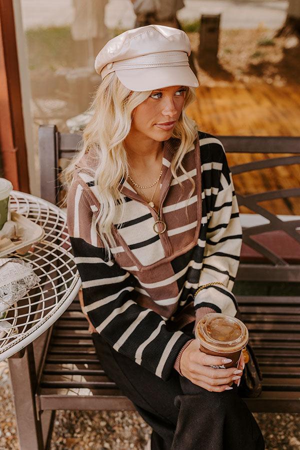 Impressions Uptown Chic Faux Leather Cabbie Hat In Champagne