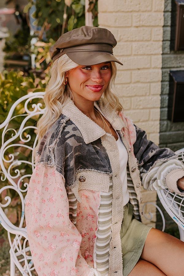 Impressions Uptown Chic Faux Leather Cabbie Hat In Cinnamon