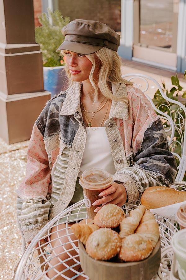 Impressions Uptown Chic Faux Leather Cabbie Hat In Cinnamon