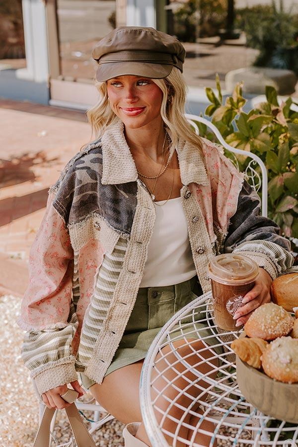 Impressions Uptown Chic Faux Leather Cabbie Hat In Cinnamon