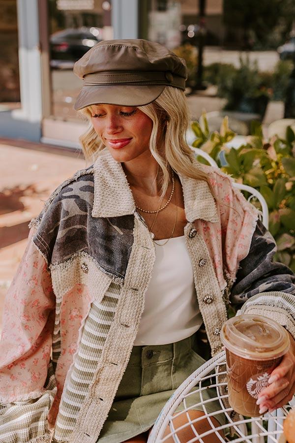 Impressions Uptown Chic Faux Leather Cabbie Hat in Cinnamon