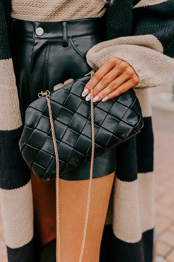 Impressions Uptown Chic Faux Leather Purse In Black