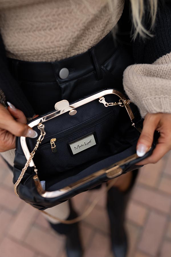 Impressions Uptown Chic Faux Leather Purse In Black