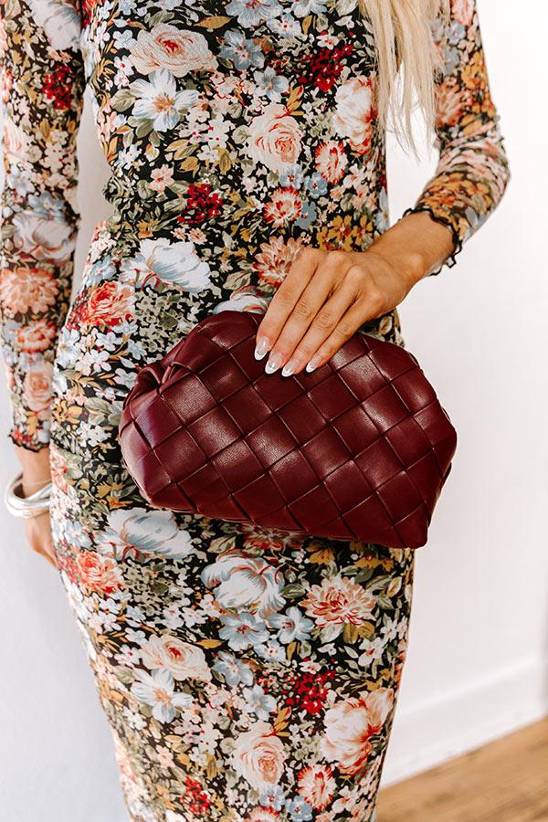 Impressions Uptown Chic Faux Leather Purse In Merlot