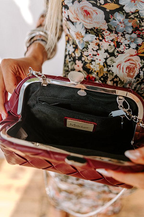 Impressions Uptown Chic Faux Leather Purse In Merlot