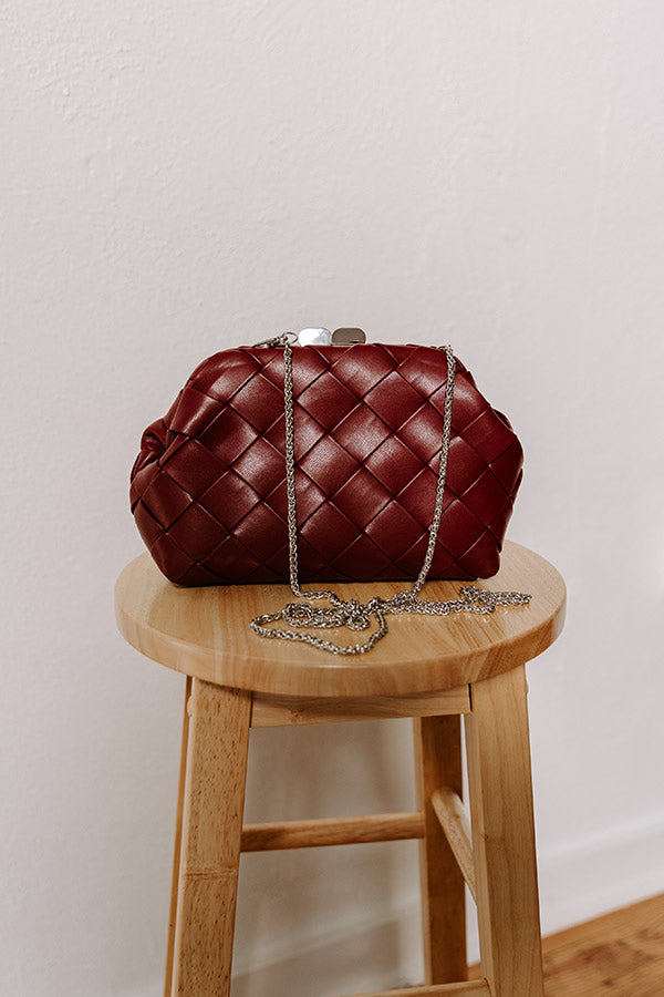 Impressions Uptown Chic Faux Leather Purse In Merlot