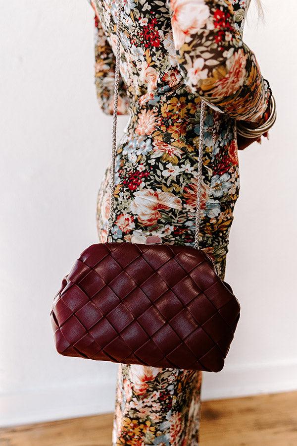 Impressions Uptown Chic Faux Leather Purse in Merlot