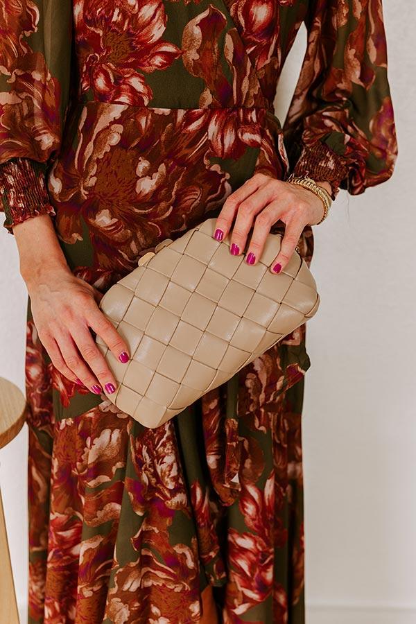 Impressions Uptown Chic Faux Leather Purse In Warm Taupe