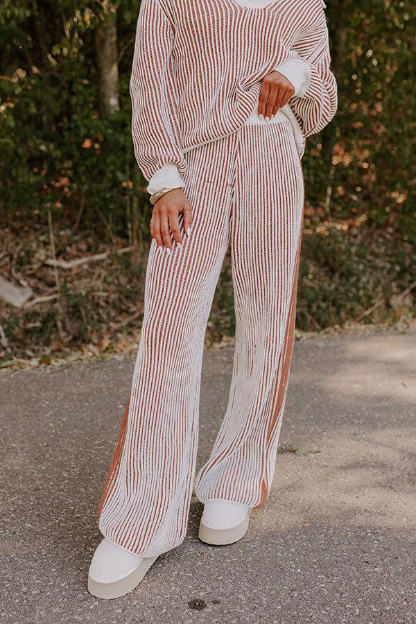 Impressions Uptown Chic High Waist Ribbed Pants In Ivory