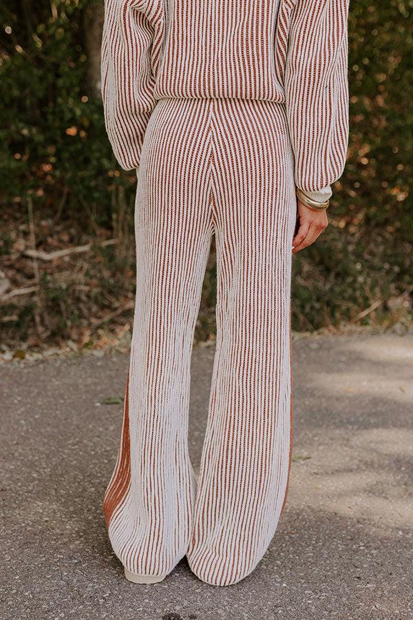 Impressions Uptown Chic High Waist Ribbed Pants In Ivory