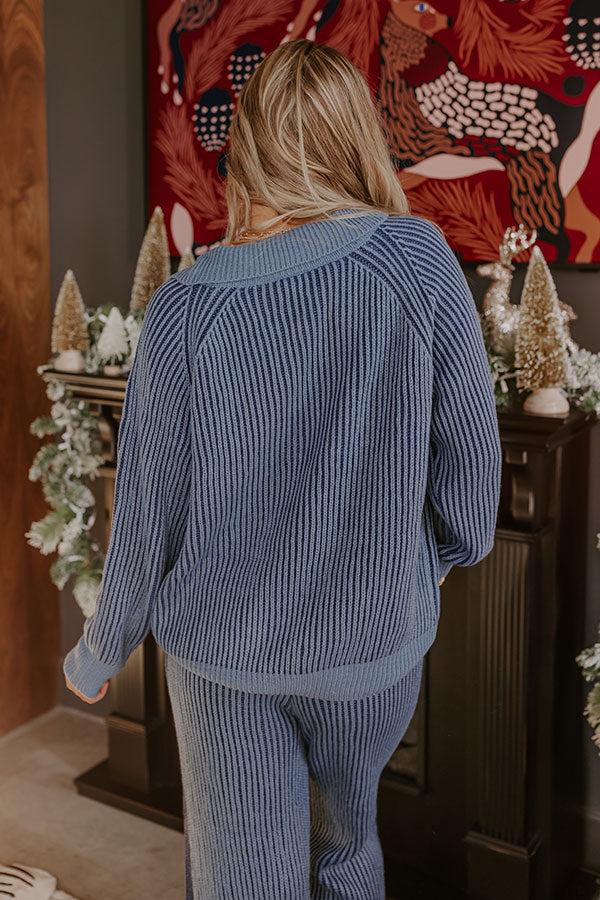 Impressions Uptown Chic Ribbed Sweater Top In Riverside
