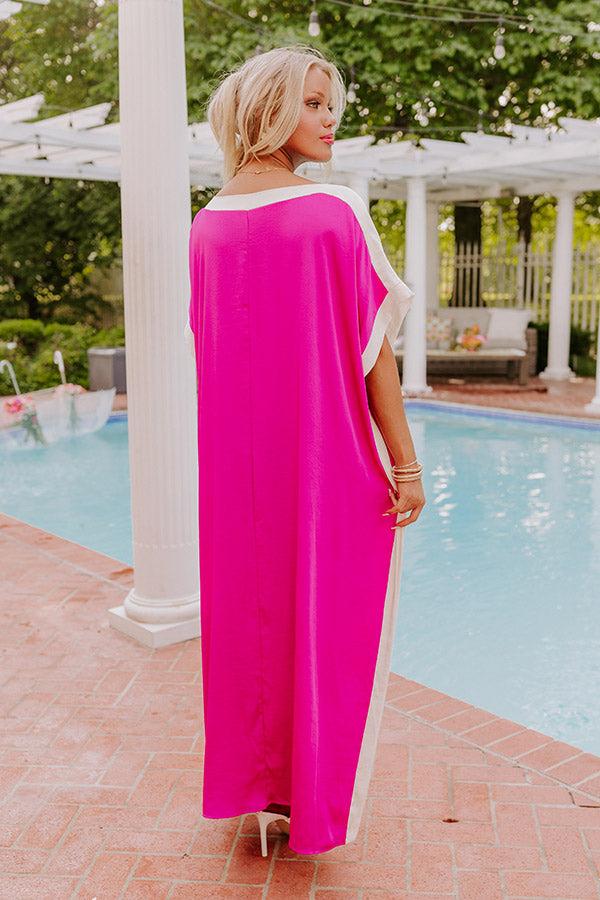 Impressions Uptown Happy Hour Caftan Maxi Dress In Orchid