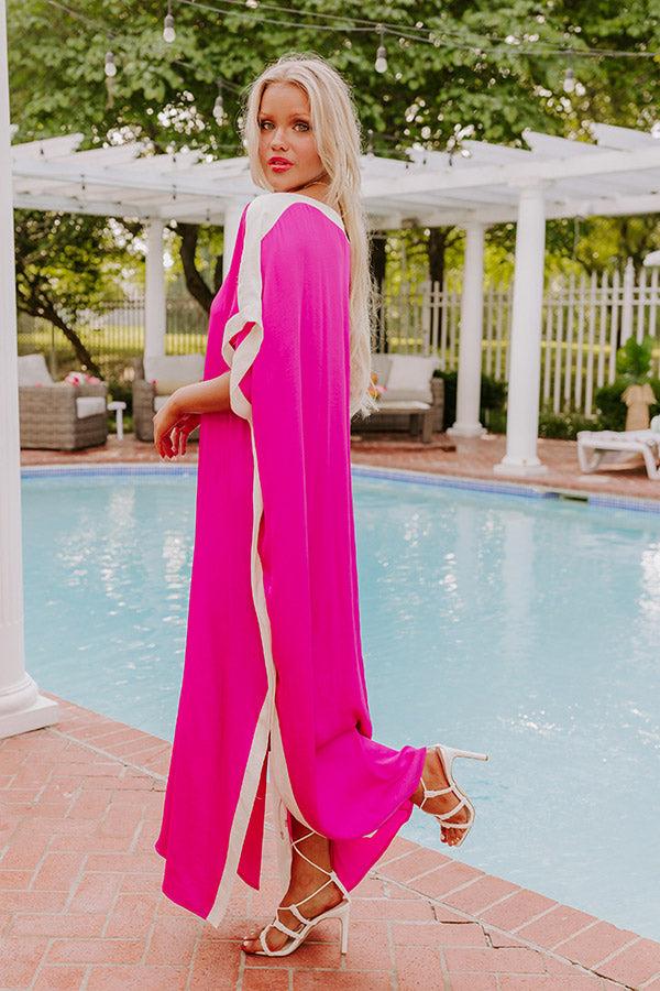 Impressions Uptown Happy Hour Caftan Maxi Dress In Orchid