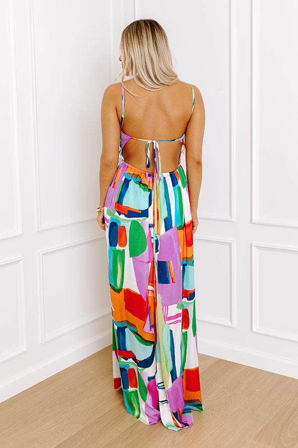 Impressions Vacay Bound Satin Jumpsuit In Tangerine