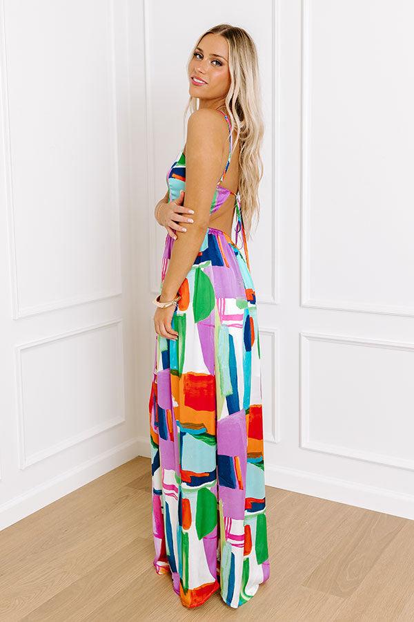 Impressions Vacay Bound Satin Jumpsuit In Tangerine