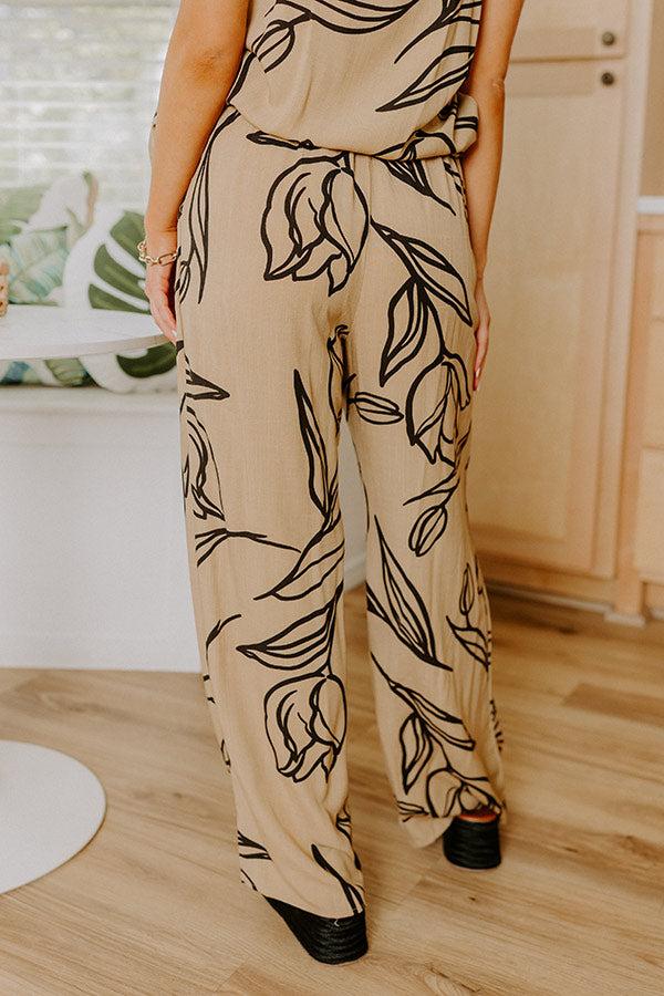 Impressions Vacay Bungalow High Waist Pants In Khaki