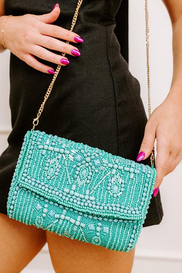 Impressions Vacay Mode Embellished Purse In Turquoise