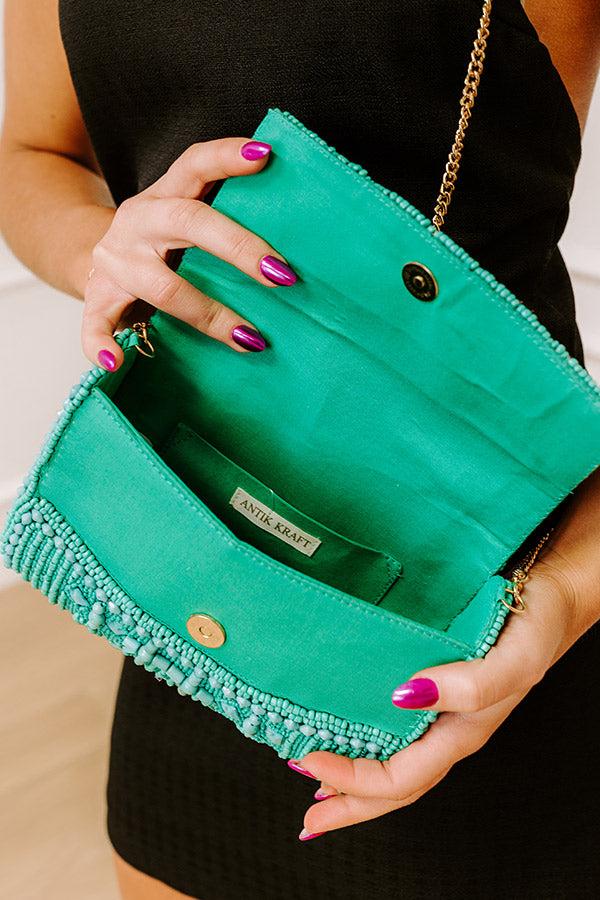 Impressions Vacay Mode Embellished Purse In Turquoise